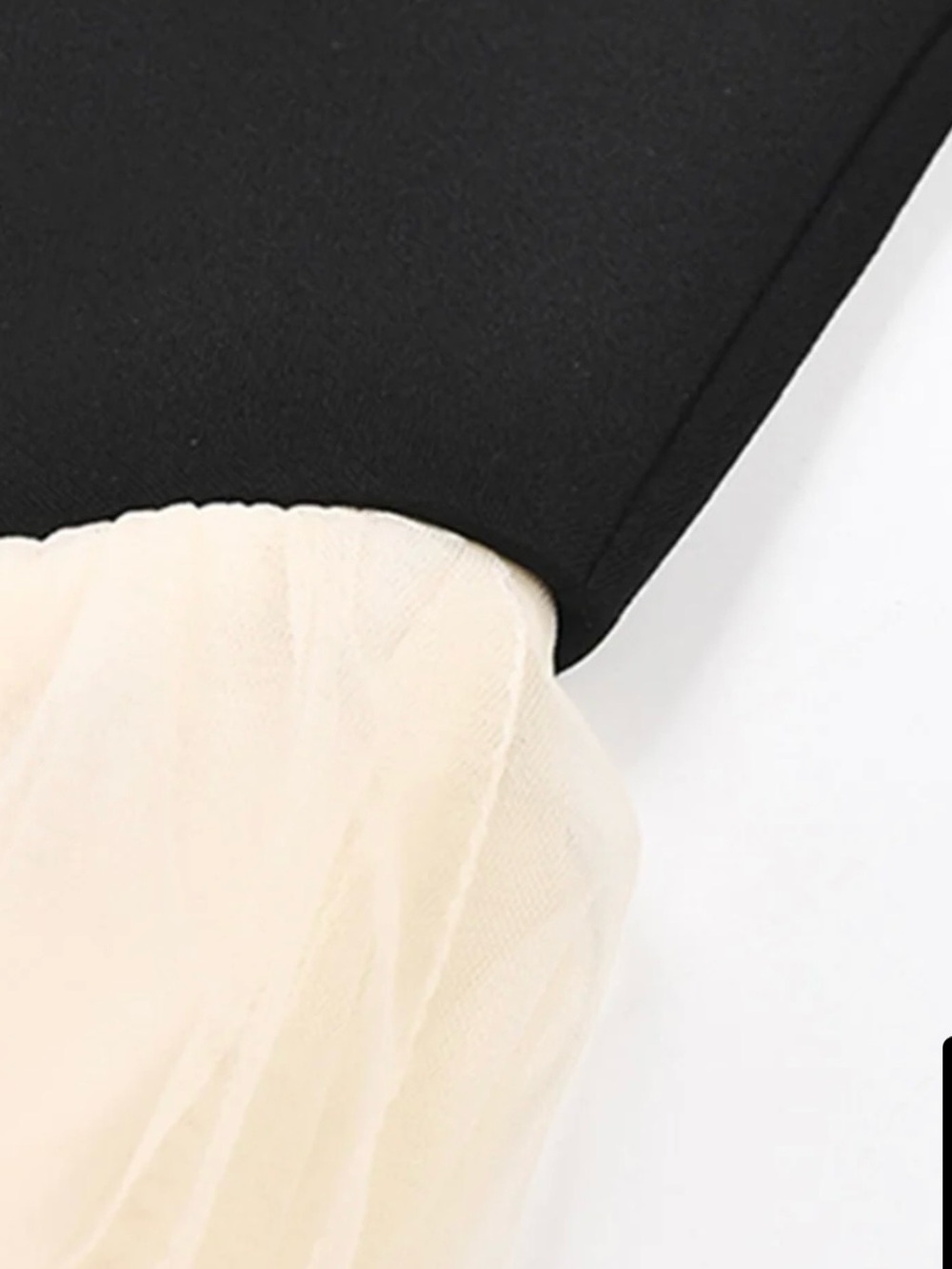 Commense Black Bodice with Cream Tulle Midi Dress - Picture 3 of 8